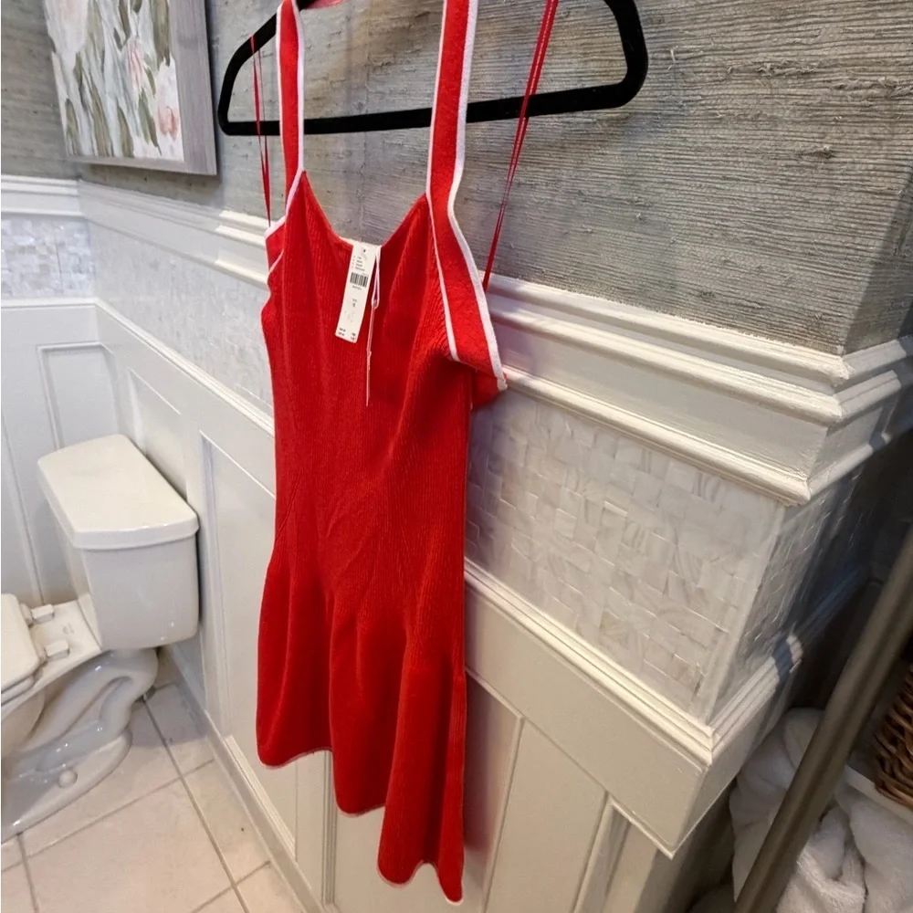 NWT new medium Anthropologie daily practice full speed halter dress knit red